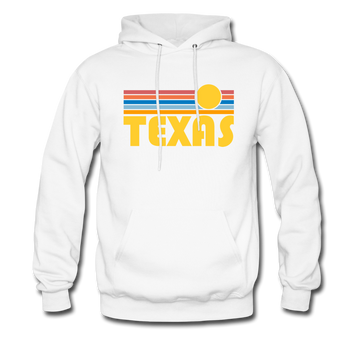 Texas Hoodie - Retro Sunrise Texas Crewneck Hooded Sweatshirt - white