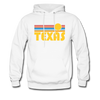 Texas Hoodie - Retro Sunrise Texas Crewneck Hooded Sweatshirt - white