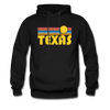 Texas Hoodie - Retro Sunrise Texas Crewneck Hooded Sweatshirt - black