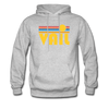 Vail, Colorado Hoodie - Retro Sunrise Vail Crewneck Hooded Sweatshirt - heather gray