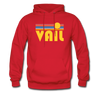 Vail, Colorado Hoodie - Retro Sunrise Vail Crewneck Hooded Sweatshirt - red