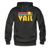 Vail, Colorado Hoodie - Retro Sunrise Vail Crewneck Hooded Sweatshirt - charcoal gray