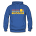 Wisconsin Hoodie - Retro Sunrise Wisconsin Crewneck Hooded Sweatshirt - royal blue