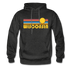 Wisconsin Hoodie - Retro Sunrise Wisconsin Crewneck Hooded Sweatshirt - charcoal gray