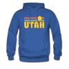 Utah Hoodie - Retro Sunrise Utah Crewneck Hooded Sweatshirt - royal blue