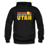 Utah Hoodie - Retro Sunrise Utah Crewneck Hooded Sweatshirt - black