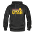 Utah Hoodie - Retro Sunrise Utah Crewneck Hooded Sweatshirt - charcoal gray