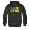 Utah Hoodie - Retro Sunrise Utah Crewneck Hooded Sweatshirt - charcoal gray