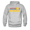 Wyoming Hoodie - Retro Sunrise Wyoming Crewneck Hooded Sweatshirt - heather gray