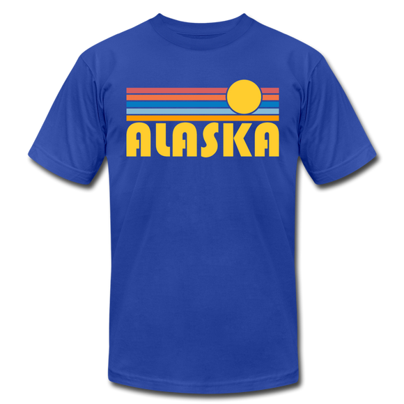 Alaska T-Shirt - Retro Sunrise Unisex Alaska T Shirt - royal blue