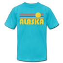 Alaska T-Shirt - Retro Sunrise Unisex Alaska T Shirt - turquoise