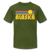 Alaska T-Shirt - Retro Sunrise Unisex Alaska T Shirt - olive