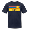 Alaska T-Shirt - Retro Sunrise Unisex Alaska T Shirt - navy