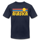 Alaska T-Shirt - Retro Sunrise Unisex Alaska T Shirt - navy