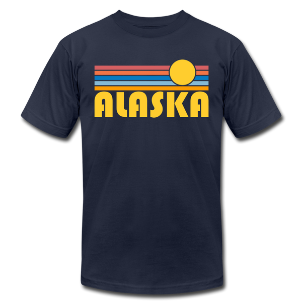 Alaska T-Shirt - Retro Sunrise Unisex Alaska T Shirt - navy