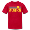 Alaska T-Shirt - Retro Sunrise Unisex Alaska T Shirt - red