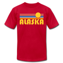 Alaska T-Shirt - Retro Sunrise Unisex Alaska T Shirt - red