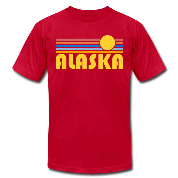 Alaska T-Shirt - Retro Sunrise Unisex Alaska T Shirt - red