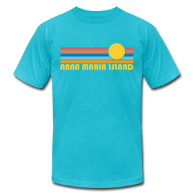 Anna Maria Island, Florida T-Shirt - Retro Sunrise Unisex Anna Maria Island T Shirt - turquoise