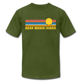 Anna Maria Island, Florida T-Shirt - Retro Sunrise Unisex Anna Maria Island T Shirt - olive