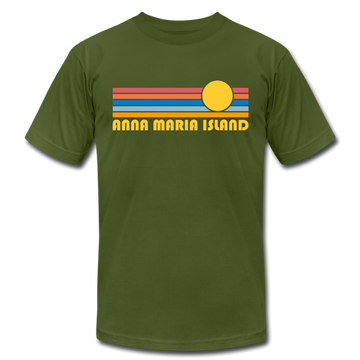 Anna Maria Island, Florida T-Shirt - Retro Sunrise Unisex Anna Maria Island T Shirt - olive