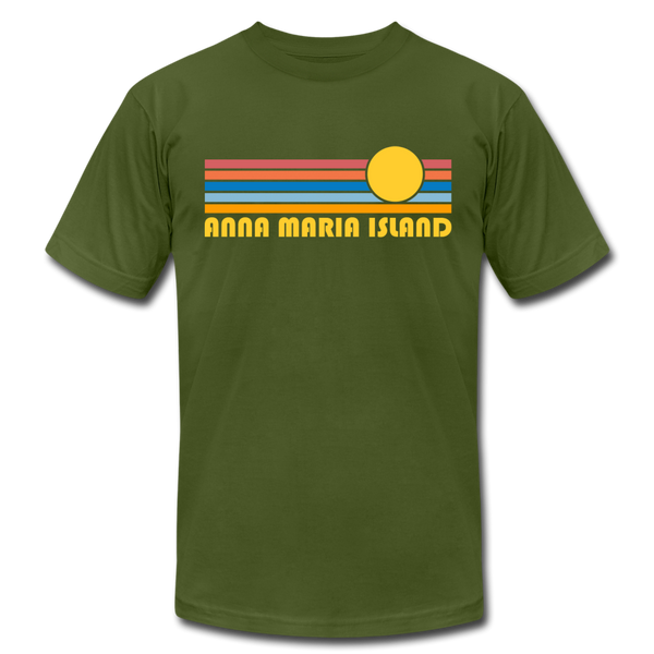 Anna Maria Island, Florida T-Shirt - Retro Sunrise Unisex Anna Maria Island T Shirt - olive