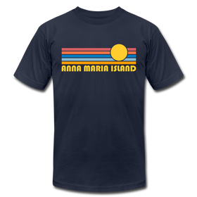 Anna Maria Island, Florida T-Shirt - Retro Sunrise Unisex Anna Maria Island T Shirt - navy