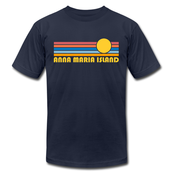 Anna Maria Island, Florida T-Shirt - Retro Sunrise Unisex Anna Maria Island T Shirt - navy