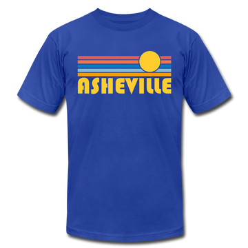 Asheville, North Carolina T-Shirt - Retro Sunrise Unisex Asheville T Shirt - royal blue
