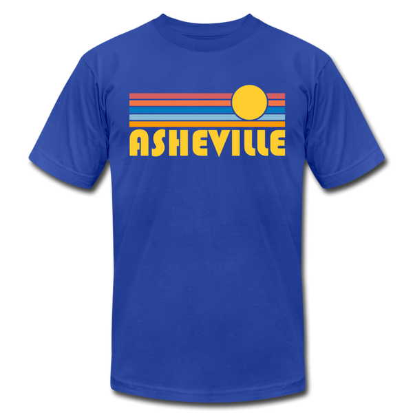 Asheville, North Carolina T-Shirt - Retro Sunrise Unisex Asheville T Shirt - royal blue