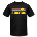 Asheville, North Carolina T-Shirt - Retro Sunrise Unisex Asheville T Shirt - black