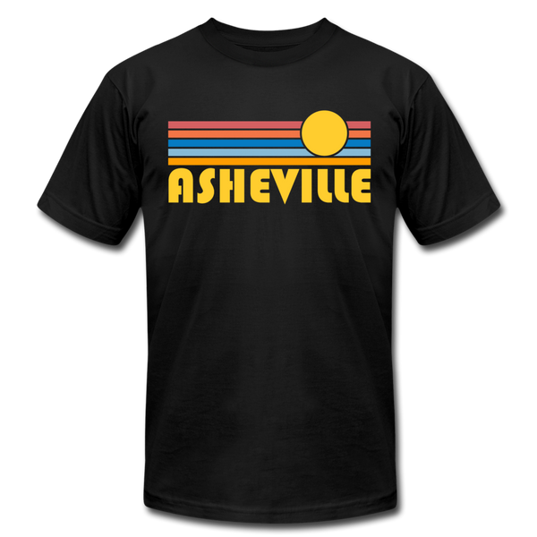 Asheville, North Carolina T-Shirt - Retro Sunrise Unisex Asheville T Shirt - black