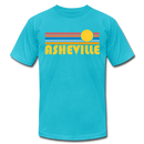 Asheville, North Carolina T-Shirt - Retro Sunrise Unisex Asheville T Shirt - turquoise