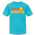 Asheville, North Carolina T-Shirt - Retro Sunrise Unisex Asheville T Shirt - turquoise