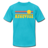 Asheville, North Carolina T-Shirt - Retro Sunrise Unisex Asheville T Shirt - turquoise