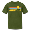 Asheville, North Carolina T-Shirt - Retro Sunrise Unisex Asheville T Shirt - olive