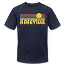 Asheville, North Carolina T-Shirt - Retro Sunrise Unisex Asheville T Shirt - navy