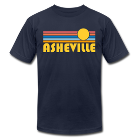 Asheville, North Carolina T-Shirt - Retro Sunrise Unisex Asheville T Shirt - navy