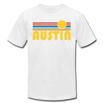 Austin, Texas T-Shirt - Retro Sunrise Unisex Austin T Shirt - white