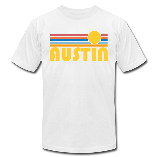 Austin, Texas T-Shirt - Retro Sunrise Unisex Austin T Shirt - white