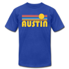 Austin, Texas T-Shirt - Retro Sunrise Unisex Austin T Shirt - royal blue