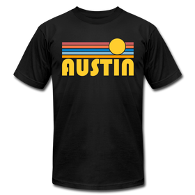 Austin, Texas T-Shirt - Retro Sunrise Unisex Austin T Shirt - black