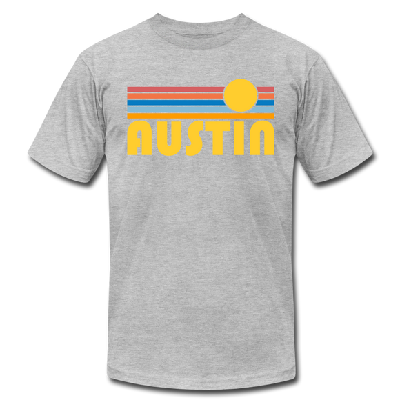 Austin, Texas T-Shirt - Retro Sunrise Unisex Austin T Shirt - heather gray