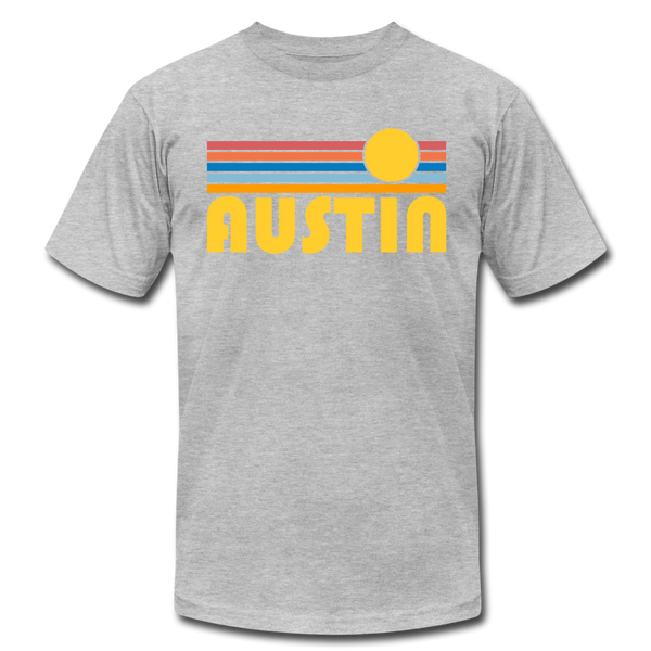 Austin, Texas T-Shirt - Retro Sunrise Unisex Austin T Shirt - heather gray