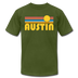 Austin, Texas T-Shirt - Retro Sunrise Unisex Austin T Shirt - olive