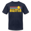 Austin, Texas T-Shirt - Retro Sunrise Unisex Austin T Shirt - navy