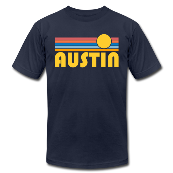 Austin, Texas T-Shirt - Retro Sunrise Unisex Austin T Shirt - navy
