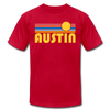 Austin, Texas T-Shirt - Retro Sunrise Unisex Austin T Shirt - red