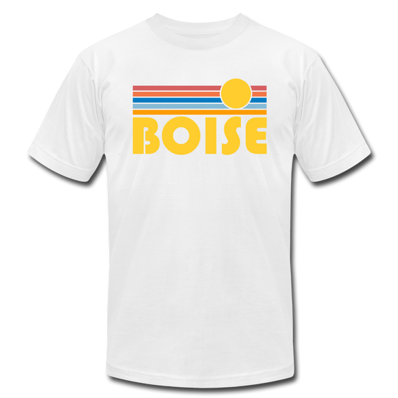 Boise, Idaho T-Shirt - Retro Sunrise Unisex Boise T Shirt - white
