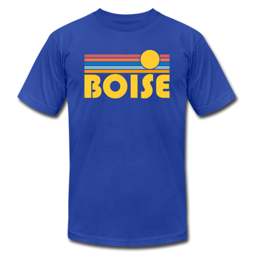 Boise, Idaho T-Shirt - Retro Sunrise Unisex Boise T Shirt - royal blue
